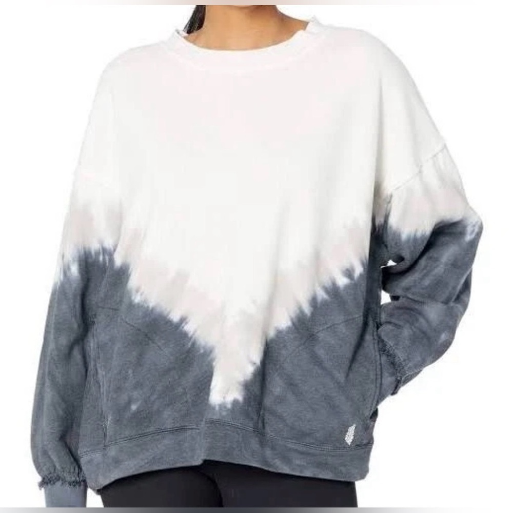 FP Movement Free People Ombre Metti Crew Black White Combo Retail Size XS.